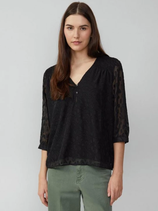 Foto van product Blouse van gestructureerd chiffon met een relaxed fit s.Oliver zwart