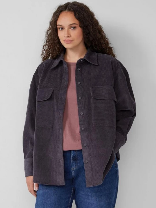 Foto van product Blouse van katoenen corduroy QS zwart