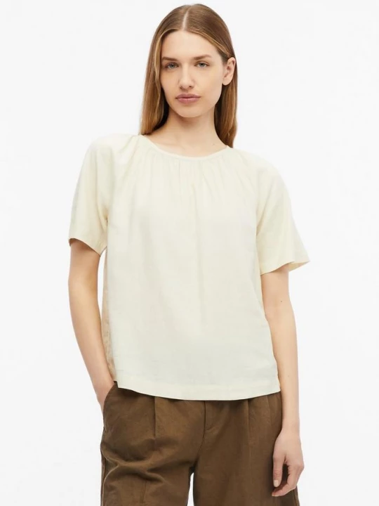 Foto van product Blouse van linnenmix met strikdetail op de rug s.Oliver beżowy