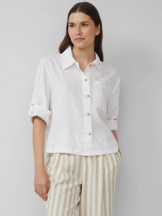 Foto van product Blouse van linnenmix s.Oliver wit
