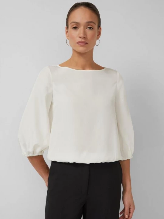 Foto van product Blouse van modalmix met boothals en elastische manchetten s.Oliver crème