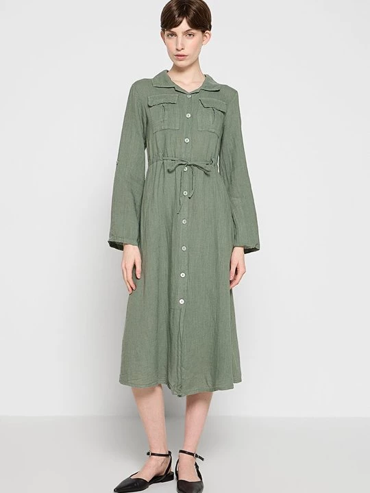Foto van product Blousejurk Le Monde du Lin kaki
