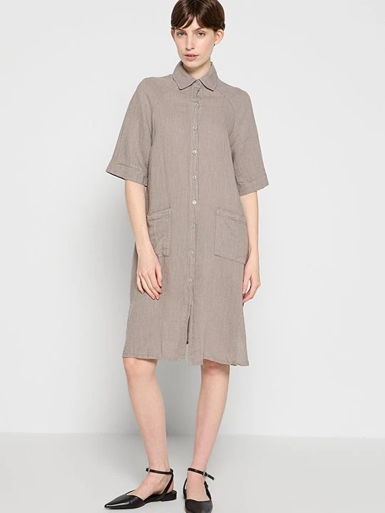 Foto van product Blousejurk Le Monde du Lin taupe