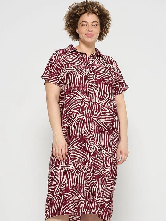 Foto van product Blousejurk ONLY Carmakoma bordeauxrood