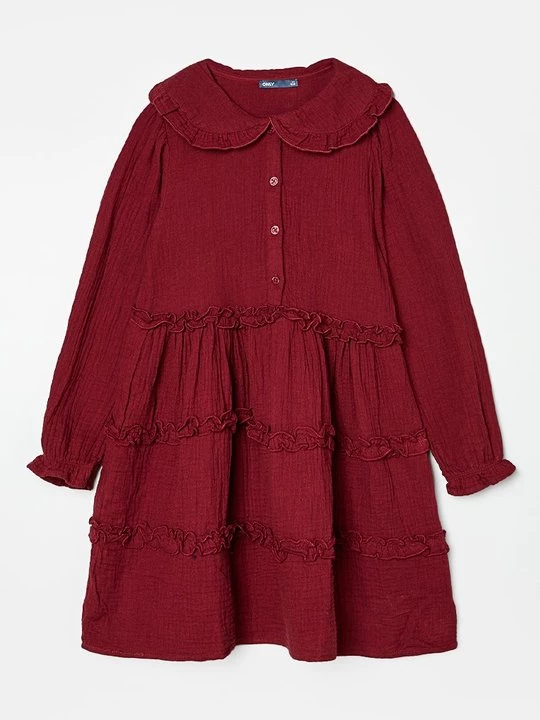 Foto van product Blousejurk ONLY GIRLS bordeauxrood