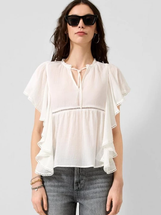 Foto van product Blousetop met volants QS crème