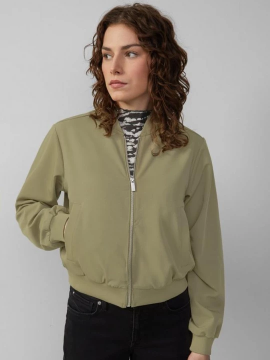 Foto van product blouson met opstaande kraag en geribde manchetten QS olijfgroen