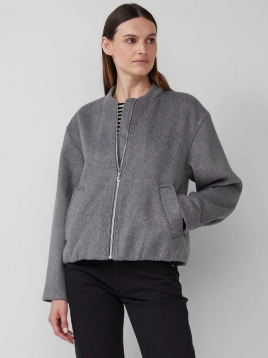 Foto van product Blouson van wolmix met ruches aan de zoom s.Oliver grijs