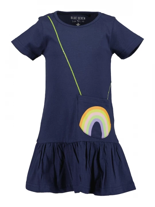 Foto van product BLUE SEVEN Jurk donkerblauw / geel / lila / oranje