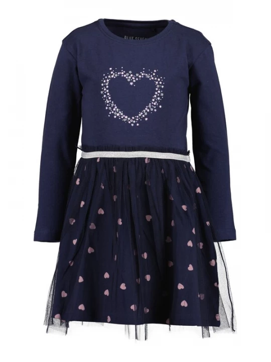 Foto van product BLUE SEVEN Jurk donkerblauw / lichtroze / zilver