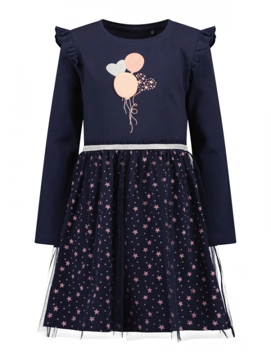 Foto van product BLUE SEVEN Jurk nachtblauw / abrikoos / poederroze / lichtroze