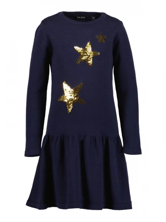 Foto van product BLUE SEVEN Jurk nachtblauw / goud