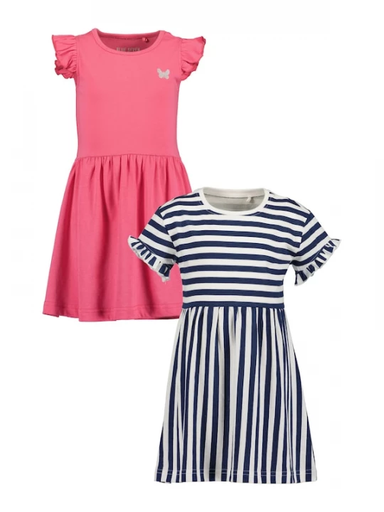 Foto van product BLUE SEVEN Jurk navy / pink / wit