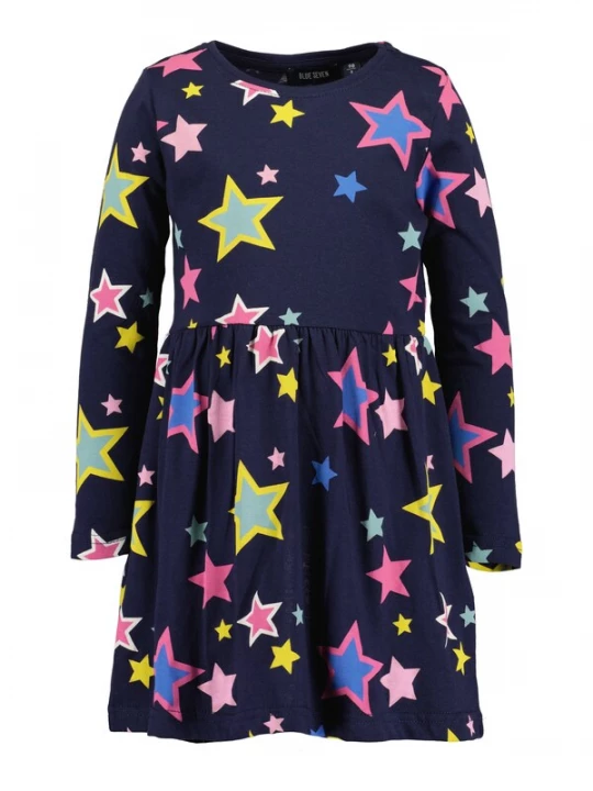 Foto van product BLUE SEVEN Jurk navy / royal blue / koningsblauw / geel / lichtroze