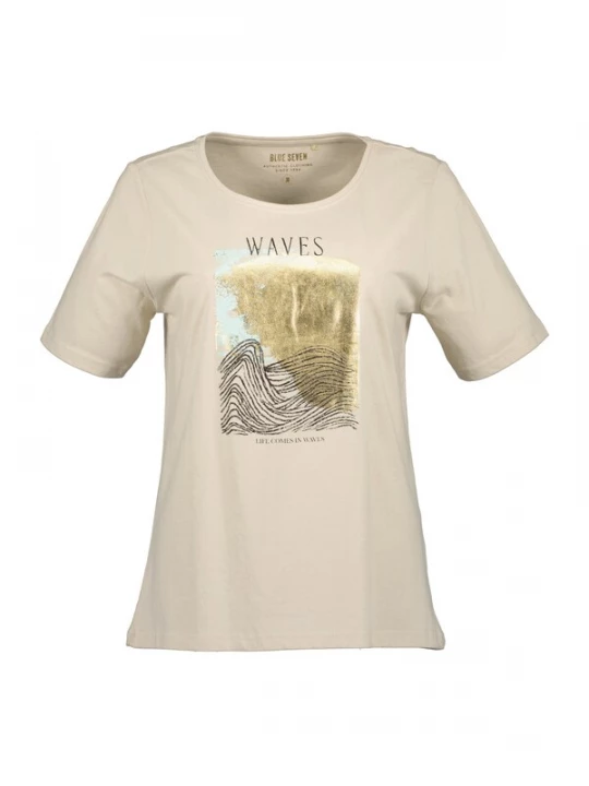 Foto van product BLUE SEVEN Shirt beige / lichtblauw / donkerbruin / kaki
