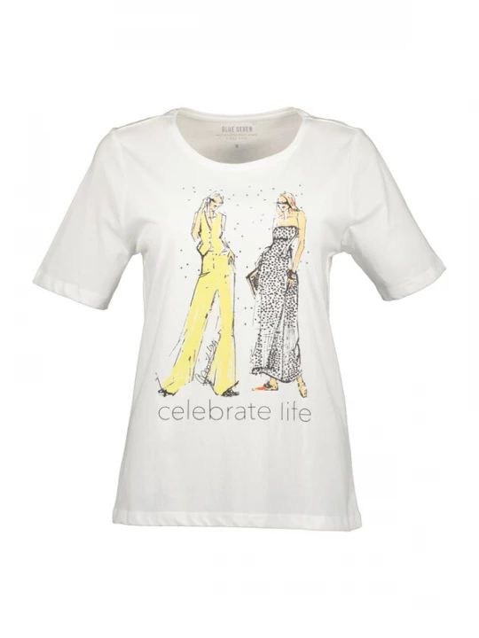 Foto van product BLUE SEVEN Shirt geel / lichtoranje / zwart / wit