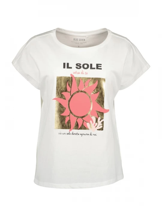 Foto van product BLUE SEVEN Shirt kaki / watermeloen rood / zwart / wit