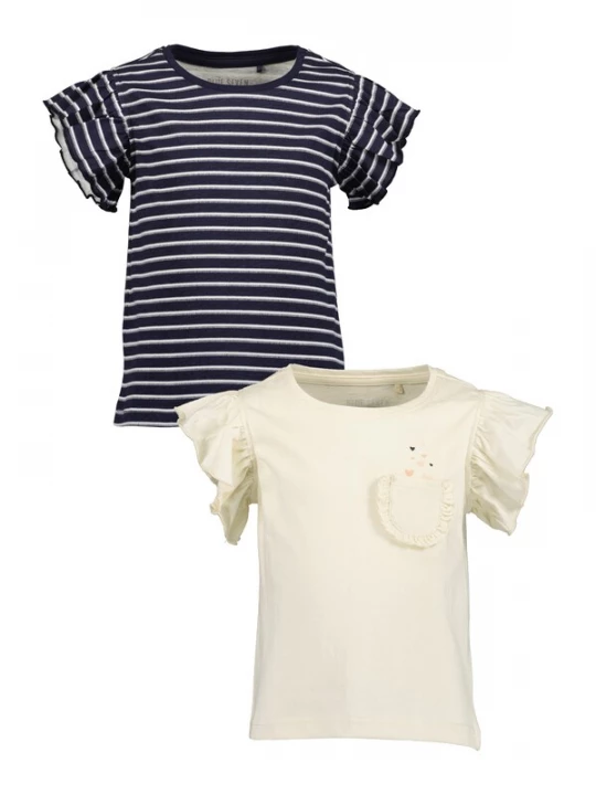Foto van product BLUE SEVEN Shirt lichtbeige / navy / lichtoranje / wit