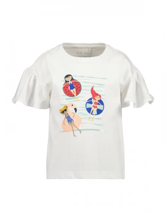 Foto van product BLUE SEVEN Shirt navy / rosa / knalrood / wit