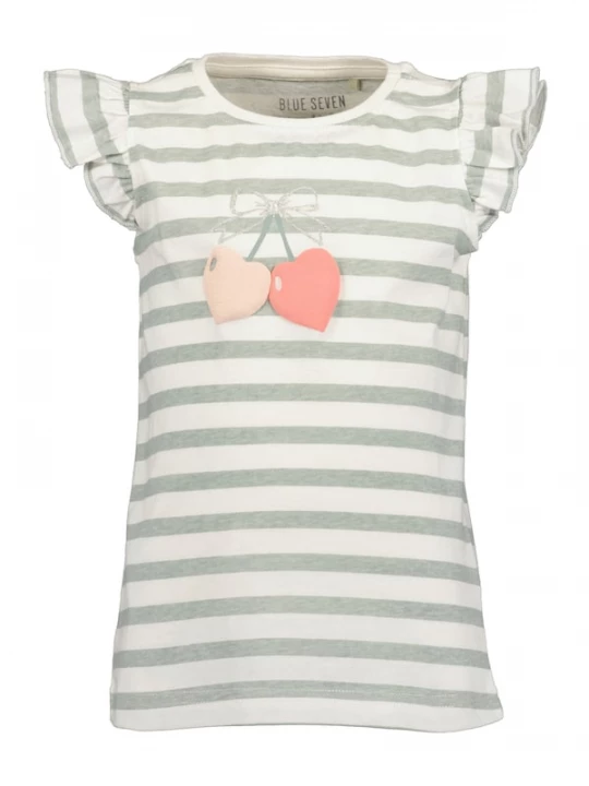 Foto van product BLUE SEVEN Shirt pastelgroen / rosa / pitaja roze / offwhite