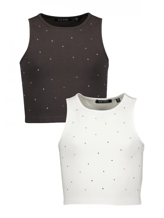 Foto van product BLUE SEVEN Top donkerbruin / wit