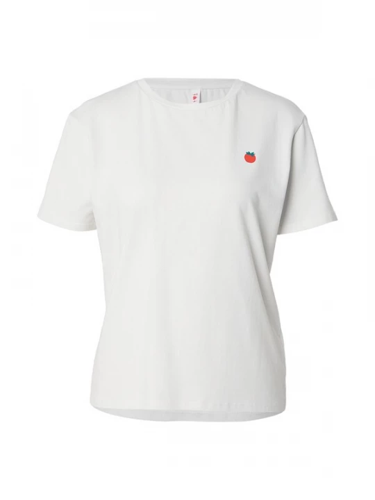 Foto van product Blutsgeschwister Shirt 'Love My Carbs' donkergeel / smaragd / rood / wit