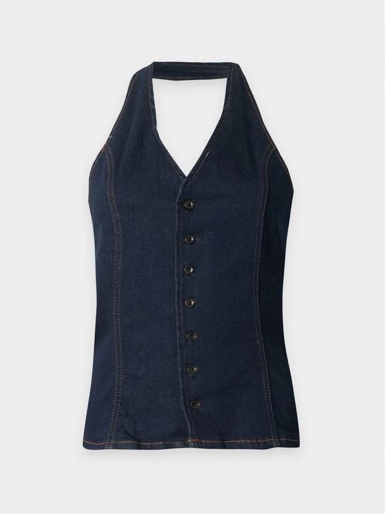 Foto van product Bodywarmer Pieces donkerblauw denim