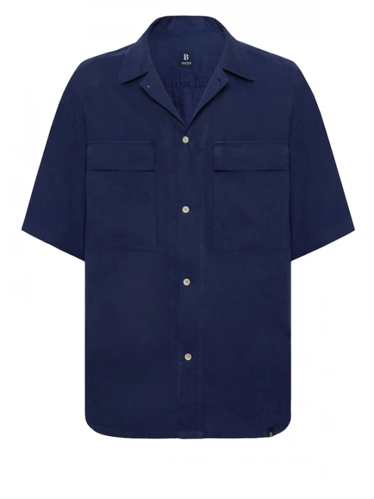 Foto van product Boggi Milano Overhemd 'Camp' blauw / donkerblauw