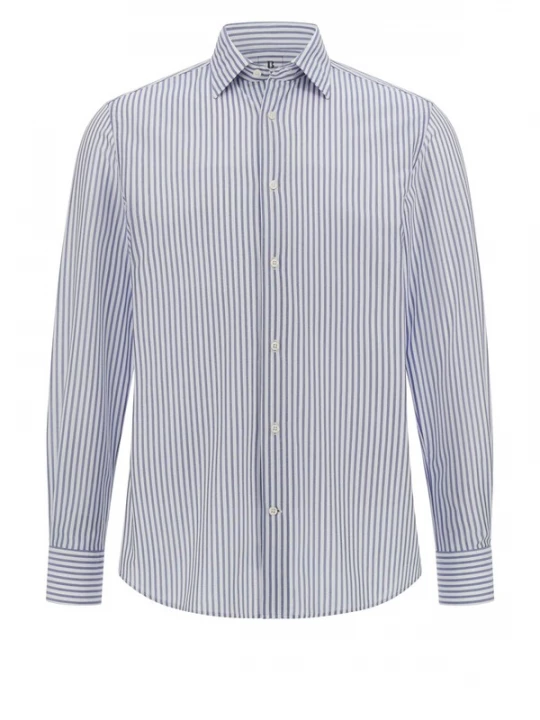 Foto van product Boggi Milano Overhemd smoky blue / wit