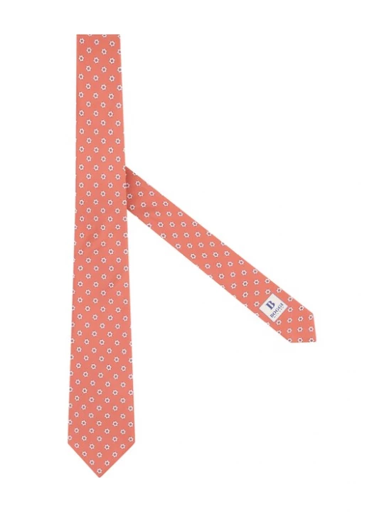 Foto van product Boggi Milano Stropdas crème / navy / zalm roze