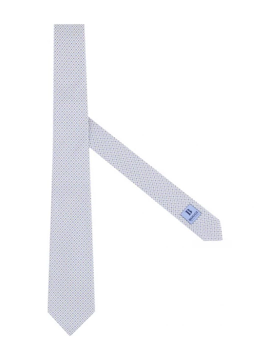 Foto van product Boggi Milano Stropdas indigo / duifblauw / taupe / wit