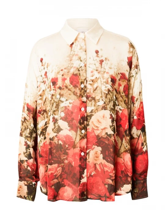 Foto van product BOGNER Blouse crème / olijfgroen / rood