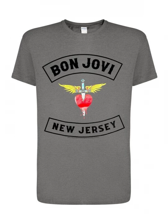Foto van product Bon Jovi Shirt 'Bon Jovi New Jersey T-Shirt' grijs