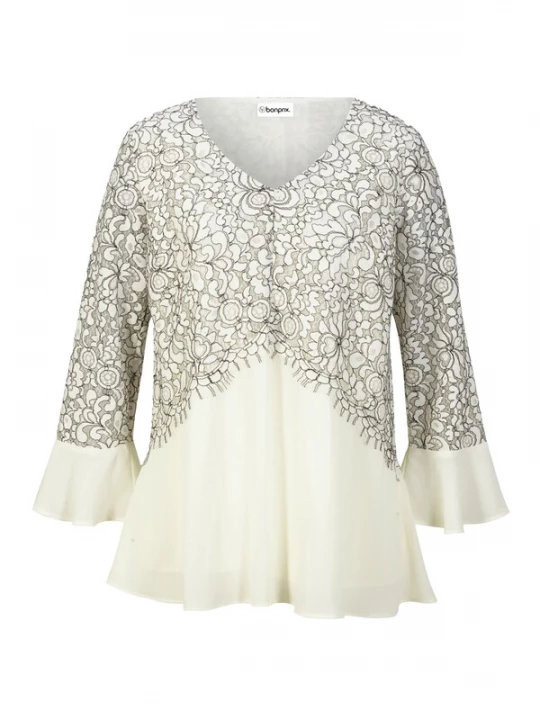 Foto van product bonprix Blouse zwart / wolwit
