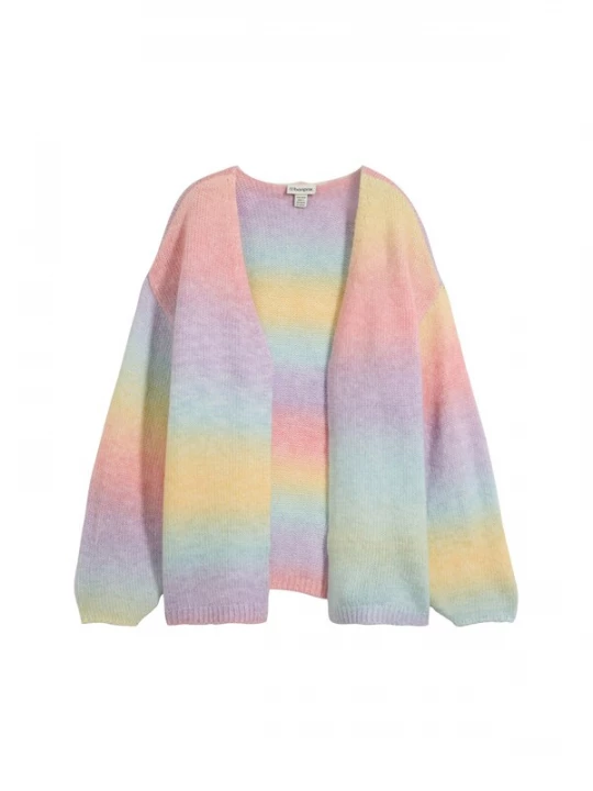 Foto van product bonprix Gebreid vest blauw gemêleerd / geel gemêleerd / lila gemêleerd / oranje gemêleerd