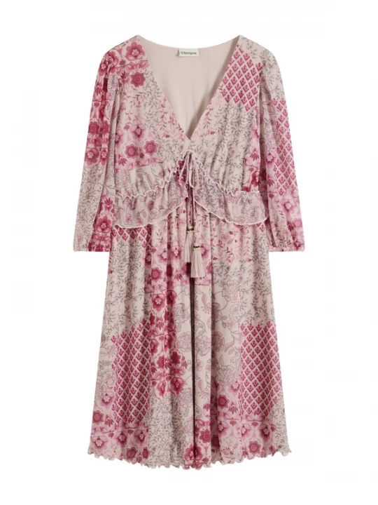 Foto van product bonprix Jurk chocoladebruin / rosa / magenta / poederroze