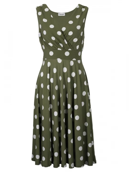 Foto van product bonprix Jurk olijfgroen / wit