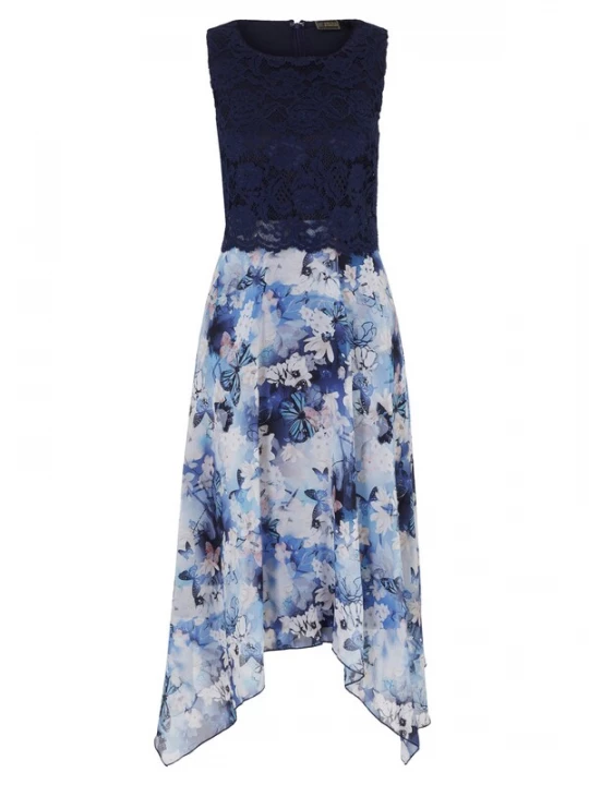 Foto van product bonprix Zomerjurk crème / navy / lichtblauw / poederroze