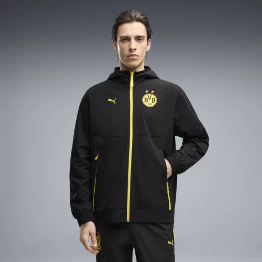 Foto van product Borussia Dortmund PUMATECH geweven jack met volledige rits voor Heren, Zwart / Geel