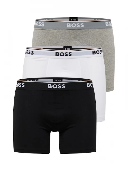 Foto van product BOSS Boxershorts 'Power' grijs gemêleerd / zwart / wit