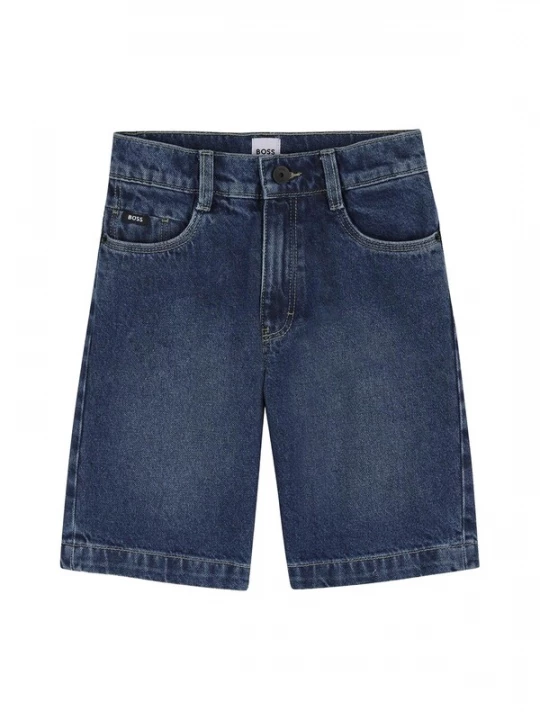 Foto van product BOSS Broek 'Bermuda denim blu per bambino' blauw denim