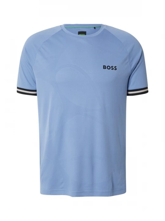 Foto van product BOSS Functioneel shirt 'Serve 2' donkerbeige / lichtblauw / zwart / wit