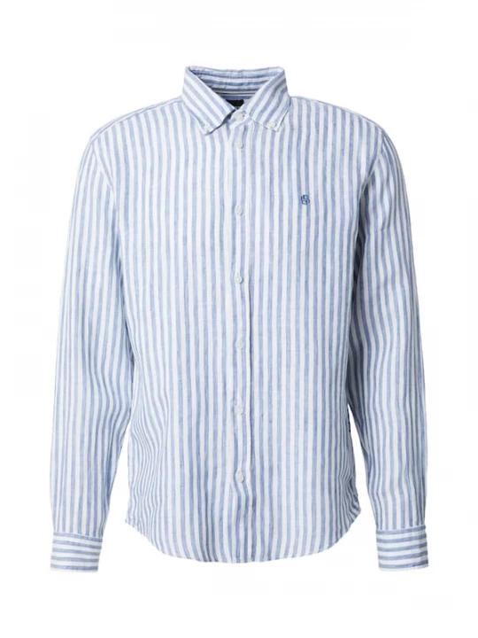 Foto van product BOSS Overhemd 'LIAM' blauw gemêleerd / wit