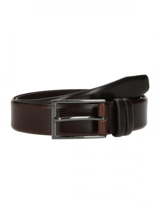 Foto van product BOSS Riem 'Carmello' donkerbruin / zilver