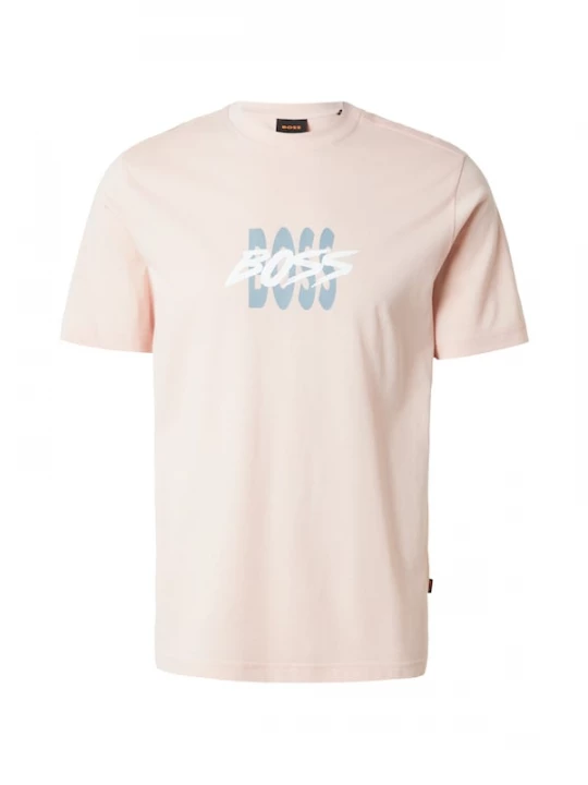 Foto van product BOSS Shirt 'Bass' duifblauw / pastelroze / wit