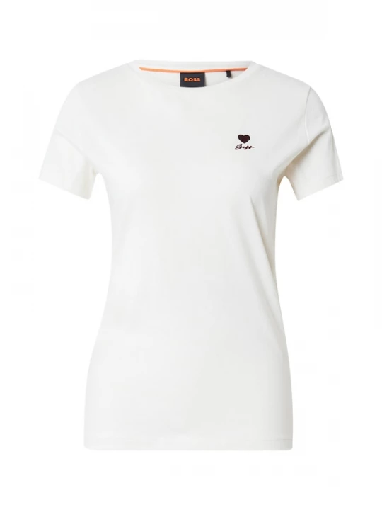 Foto van product BOSS Shirt 'C_Elove_1' chocoladebruin / wit