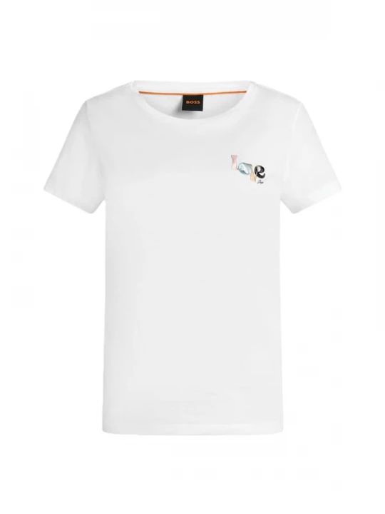 Foto van product BOSS Shirt 'C_Elove_5' beige / lichtblauw / oudroze / wit