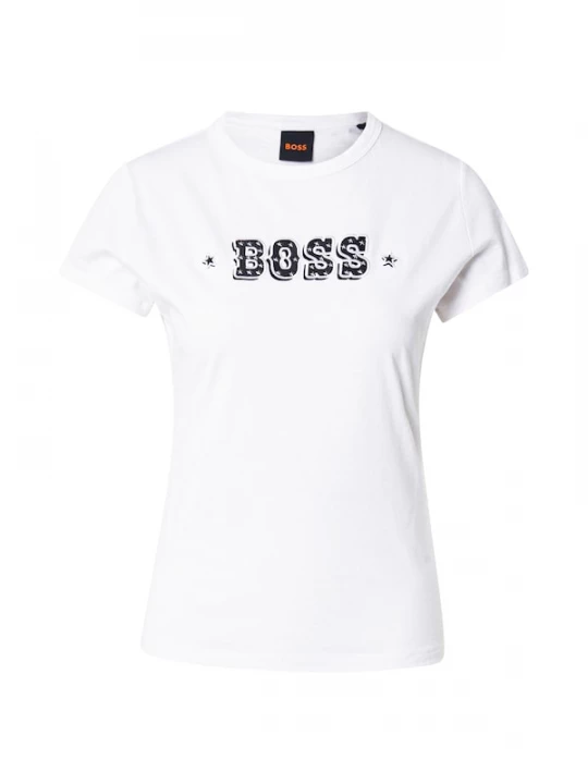 Foto van product BOSS Shirt 'C_Endora_1' zwart / zilver / wit