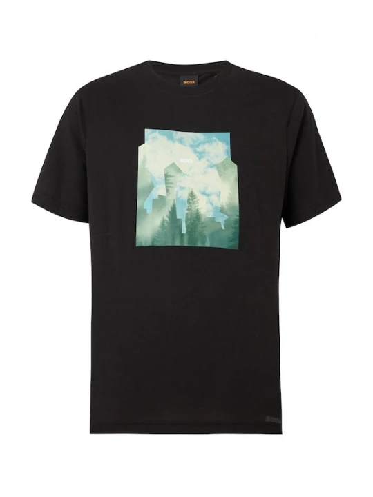 Foto van product BOSS Shirt 'Cover' turquoise / lichtblauw / pastelgroen / zwart