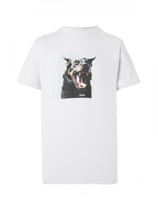 Foto van product BOSS Shirt 'Dobermann' lichtblauw / lichtbruin / lichtgrijs / zwart